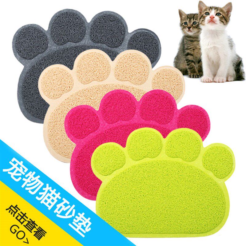 宠物清洁垫餐垫 脚印形猫砂蹭脚垫 地垫门垫猫脚垫 宠物清洁垫子
