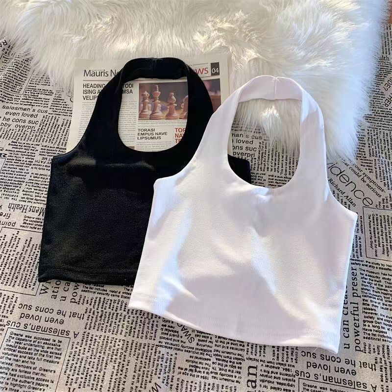 童装2024新夏款女童背心挂脖外穿休闲衣短款露肚脐百搭打底小吊带