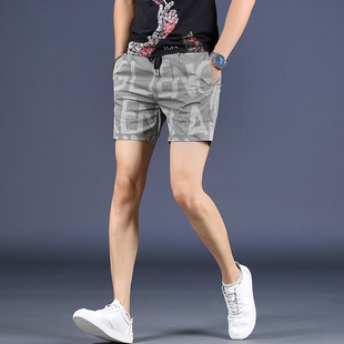 男士运动短裤潮牌夏季薄款透气条纹时尚韩版三分裤外穿矮个子马裤