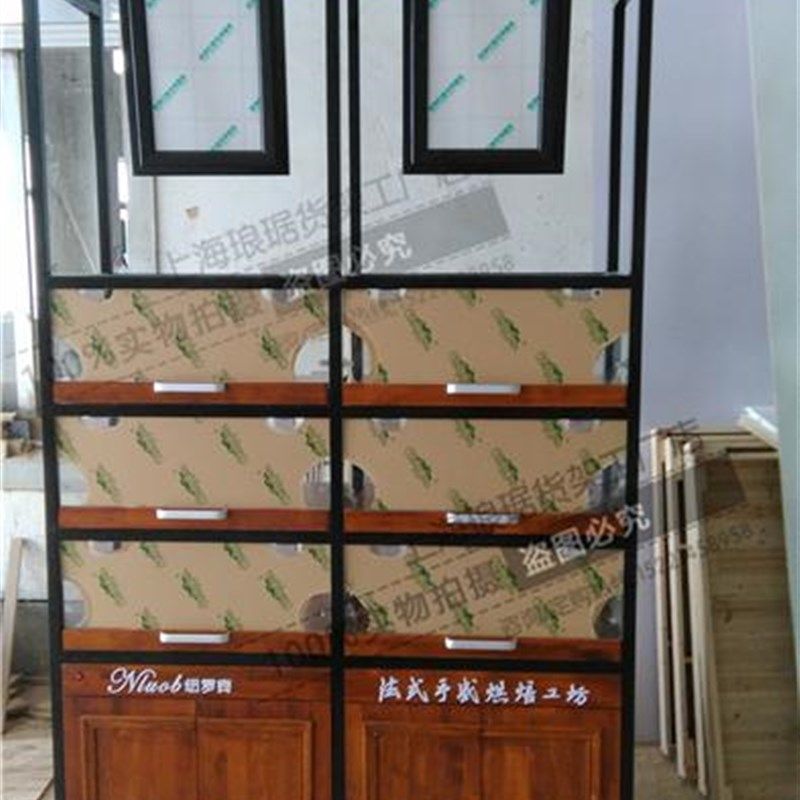 铁艺面包柜高边展示架蛋糕柜烤漆展示柜抽屉式货架实木复古面包架