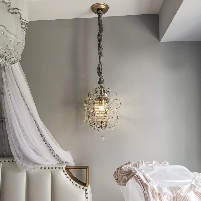 美式乡村吊灯餐厅灯卧室床头灯走廊衣帽间灯具单头小法式水晶灯,家装灯饰光源,客厅吊灯,淘宝优惠券,粉丝福利购,淘宝优惠卷
