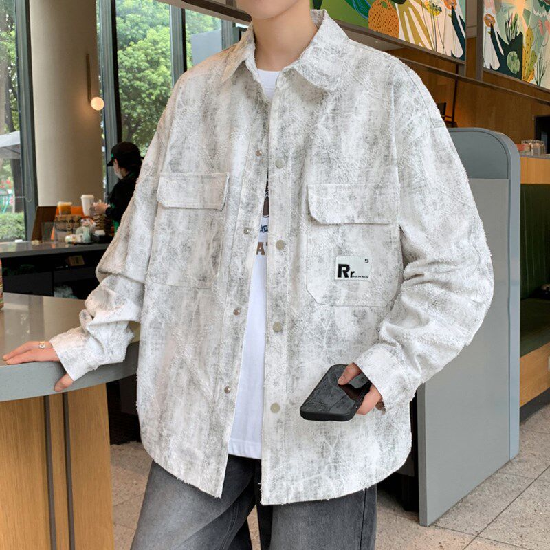 春秋款牛仔外套男孩13初高中学生衬衫夹克15岁青少年大童春装上衣