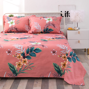 不易皱田园大花100%纯棉老粗布床单被单单件O大炕单加厚全棉三件