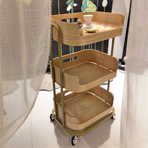 网红高端美容院实木推车置物架皮肤管理专用工具车日式侘寂风