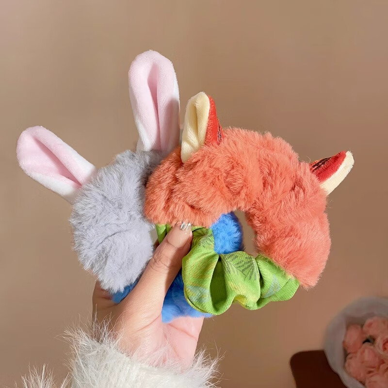 毛绒发圈疯狂动物尼克狐形发圈