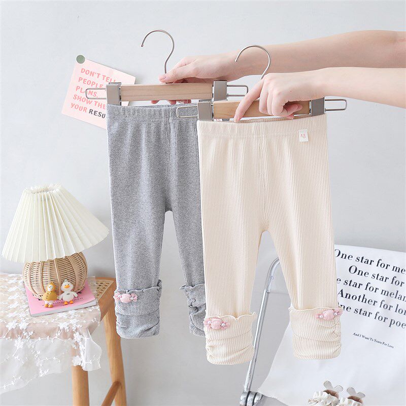 百搭童装女童堆堆袜打底裤婴儿纯棉长裤女宝宝小脚裤儿童裤子春秋