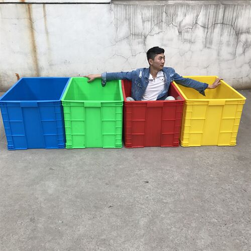 特大加厚塑料周转箱带q盖物流中转箱长方形塑料周转筐收纳存储箱