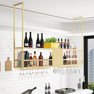 正巨酒架吧台吊架倒挂酒杯架悬挂式酒柜酒架吊架置物架装饰收纳架