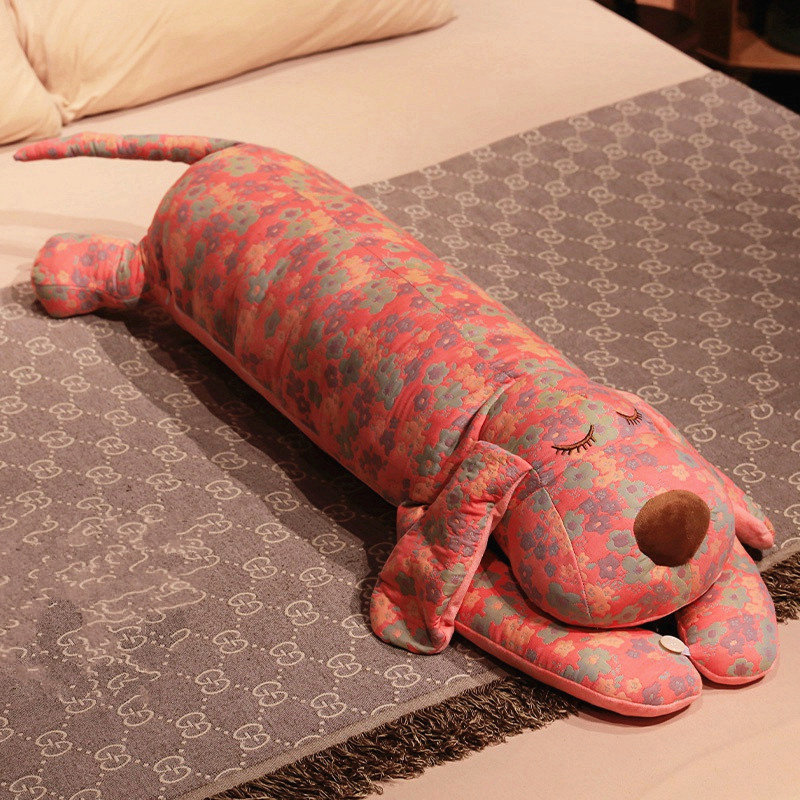 大号花布趴趴狗狗l玩偶睡觉抱枕女生床上夹腿专用公仔布娃娃可拆