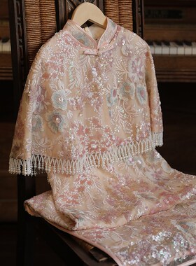 江南絮桃知订婚礼服新中式旗袍裙新娘敬酒服粉色敬茶接亲重工