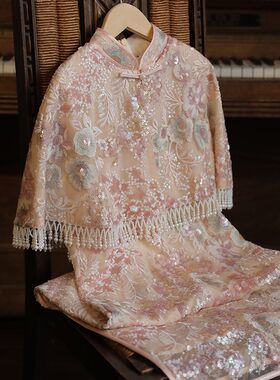 江南絮桃知订婚礼服新中式旗袍裙新娘敬酒服粉色敬茶接亲重工