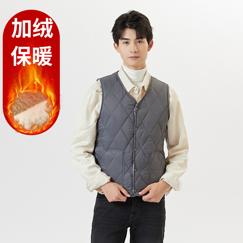 冬季男士羽绒棉马甲加绒加厚保暖背心中老年内穿青少年学生坎肩轻,男装,常规马甲,淘宝优惠券,粉丝福利购,淘宝优惠卷