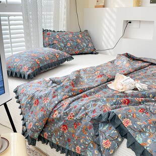 花边全棉夏凉被法式浪漫纯棉空调被单人学生N夏季薄款被子可机洗