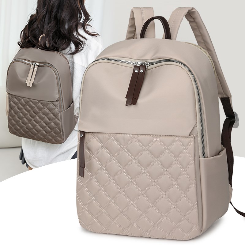 电脑包双肩女2024新款时尚帆布背包女轻便通勤商务旅行大学生书包