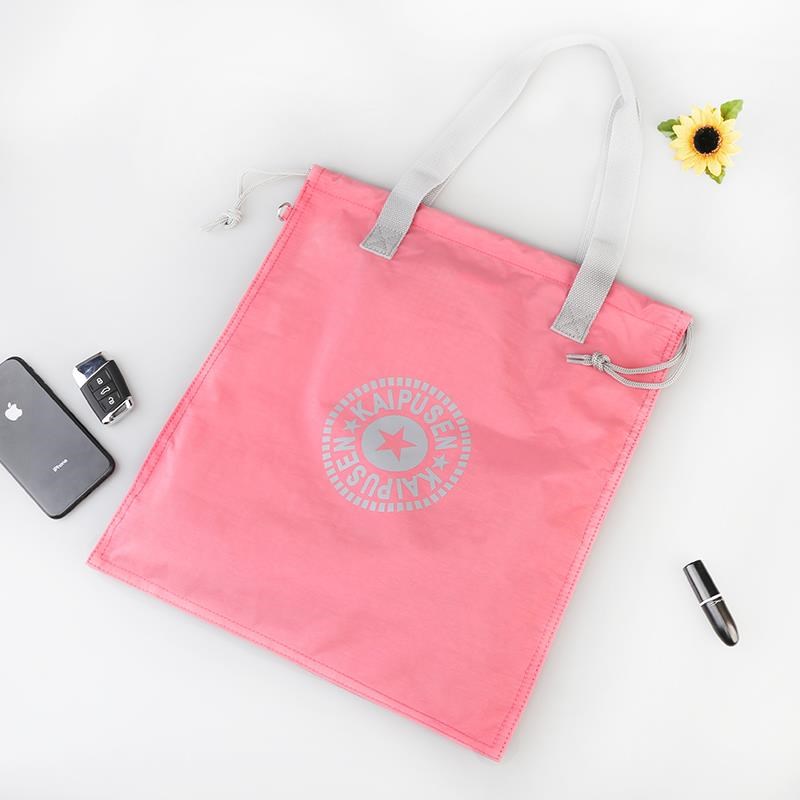 环保购物袋单肩包女抽绳手提补课包A4文件包尼龙帆布包定制礼品袋