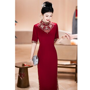 喜婆婆婚宴装2025新款妈妈礼服订婚装丈母娘结婚衣服新中式旗袍女