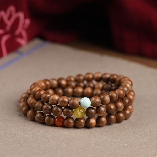 民族国风馆天然加里曼丹老料沉香木手串檀木闺蜜礼物红绿灯多圈手