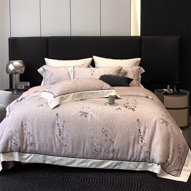 秋冬季超细旦天丝棉磨毛四件套田园花卉数码印花被套加厚床上用品,床上用品,床品套件/四件套/多件套,淘宝优惠券,粉丝福利购,淘宝优惠卷