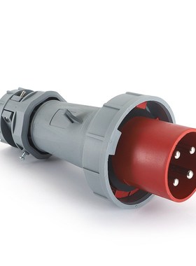 工业插头4P63A IP67三孔防水插头欧规 415V 红色PDU数据中心
