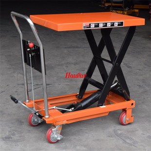现货500kg升高0.9米手动升降平台PT500B手推模具脚踏液压平台车
