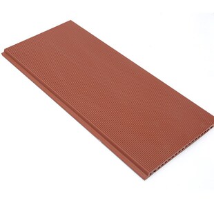 砖红色自然面槽面陶土板 釉面磨砂面陶板 宜兴幕墙线条转角陶板