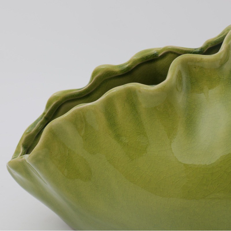 轻奢高级感白菜造型冰纹花瓶陶瓷青花瓷法式复古插花客厅玄关摆件