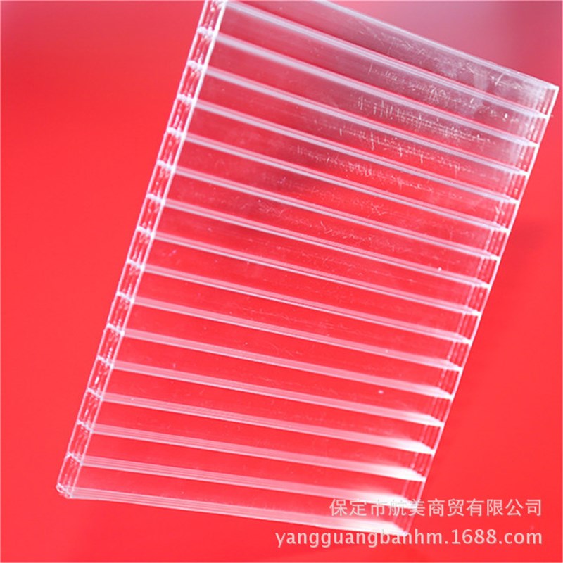 温室大棚阳光房顶棚20mm四层聚碳酸酯板 透明中空PC四层阳光板