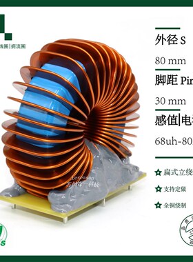 72UH80A扁平线圈 储能PCS电感 纹波大电流滤波电感 立绕磁环电感