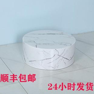 圆形站台立式空调垫高增高底座模特地台婚纱试衣台彷大理石展示台