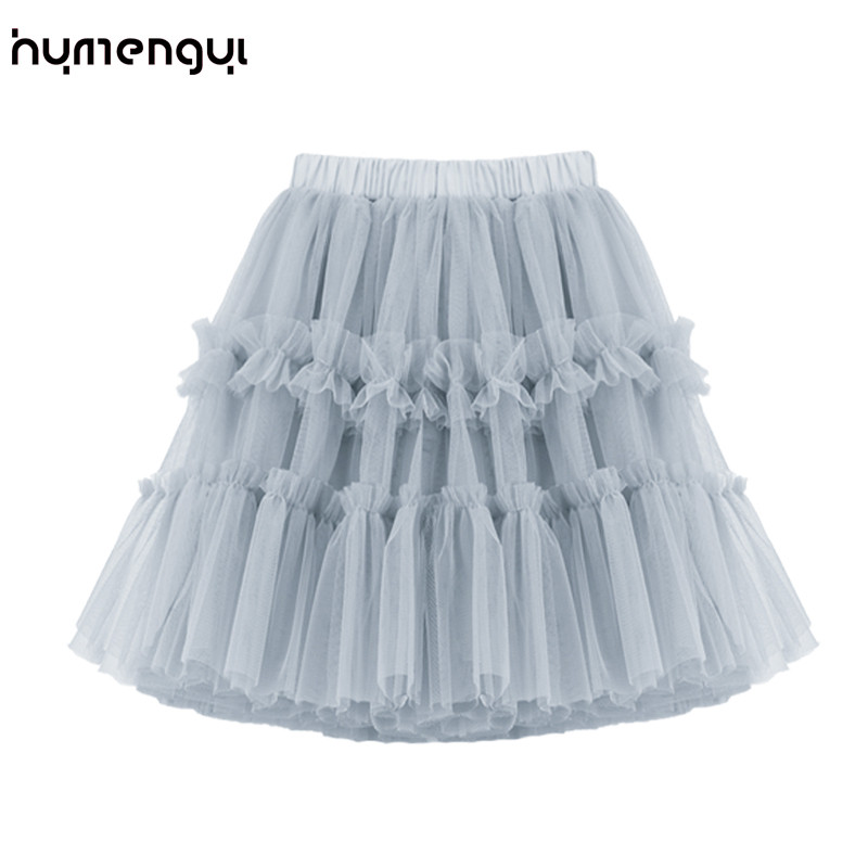 儿童短裙2021夏季新款女童中长裙洋气韩版蓬蓬裙亲子半身裙纱裙潮