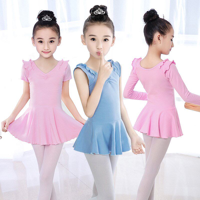 幼儿舞蹈服练功服装女童分体四角裤连衣裙中国民族舞服女孩跳舞裙
