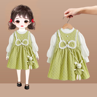 女童装秋季2023新款宝宝长袖儿童洋装时尚套装公主裙韩系童装潮