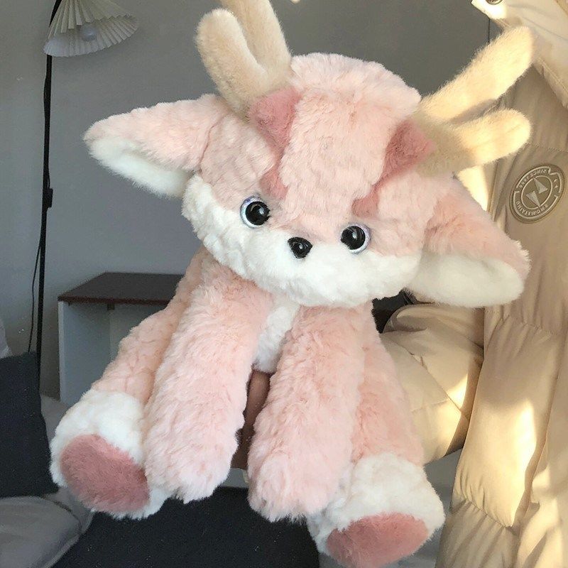 粉龙玩偶公仔女床上陪睡毛绒安抚抱枕麋鹿娃娃圣诞节七夕礼物,玩具/童车/益智/积木/模型,毛绒/玩偶/公仔/布艺类玩具,淘宝优惠券,粉丝福利购,淘宝优惠卷