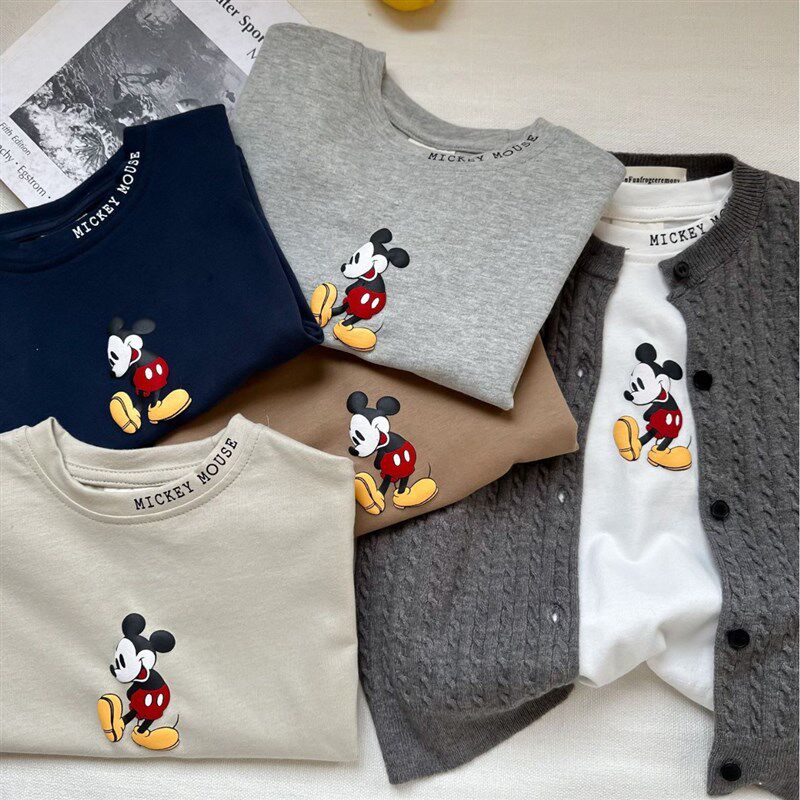 儿童t恤长袖春款男童2024春装女童装宽松上衣宝宝纯棉打底衫卡通