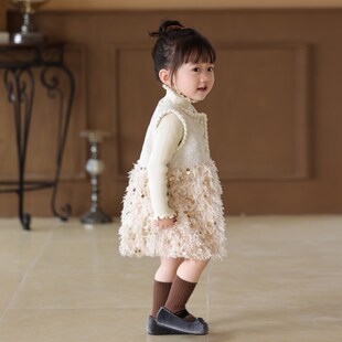 公主裙女童春秋生日儿童衣服高级感套装女孩连衣裙子周岁女宝礼服