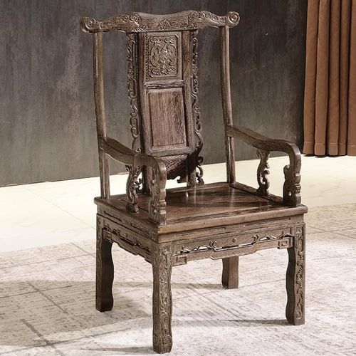 红木太师椅主人椅三件套实木仿古鸡翅木实木圈椅靠背椅新中式家具