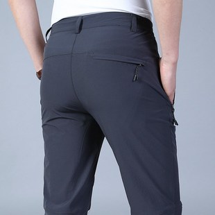 夏季新款户外速干裤男士宽松大码时尚运动登山裤男休闲裤子冲锋裤