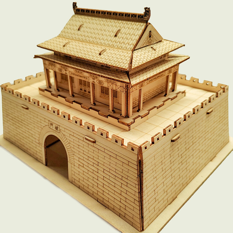 中国古建城门楼建筑榫卯拼插搭建材料diy木制手工国潮拼装模型,玩具/童车/益智/积木/模型,普通塑料积木,淘宝优惠券,粉丝福利购,淘宝优惠卷