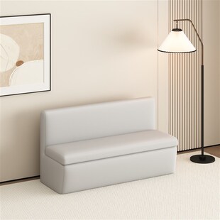 轻奢换鞋凳储物凳猫抓皮靠背沙发凳床尾凳收纳服装鞋店休息长条凳