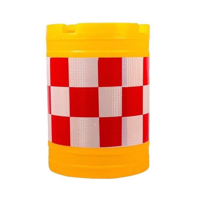 滚塑水马防撞桶圆柱形塑料隔离桶高速道路交通吹塑注水反光警示墩