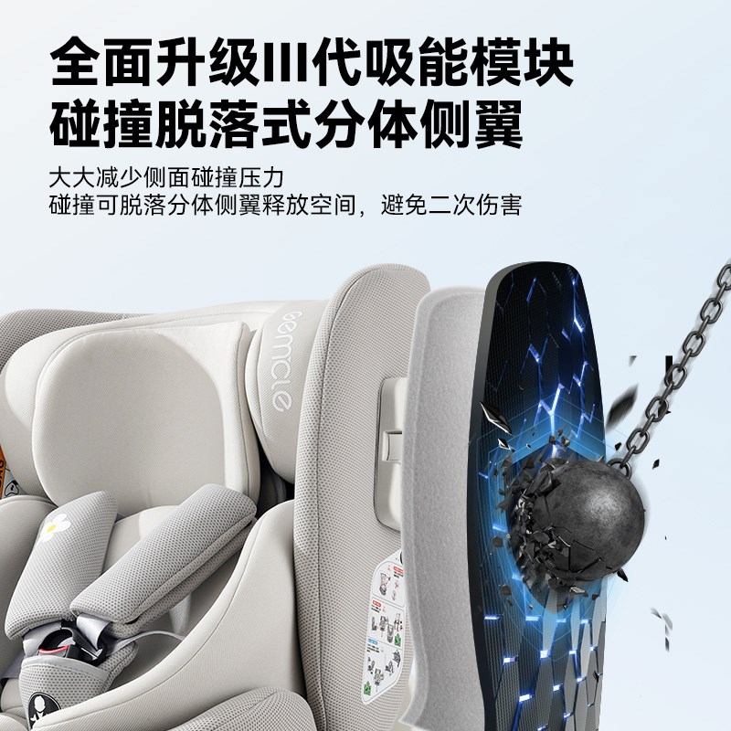 gemcle工匠伯伯儿童安全座椅汽车用婴儿宝宝车载360旋转通用isize
