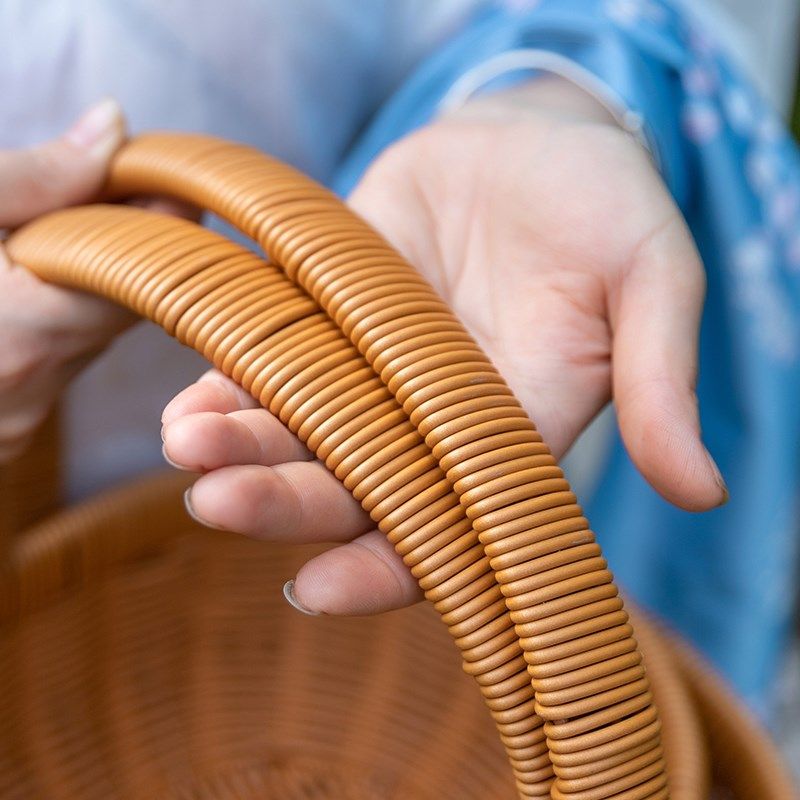收纳篮手提水果篮野餐篮拍照舞蹈伴手礼鸡蛋篮仿藤编织礼品筐子,特色手工艺,竹编/竹雕,淘宝优惠券,粉丝福利购,淘宝优惠卷
