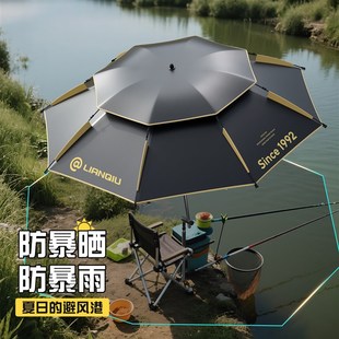 连球钓鱼伞2025新款钓鱼遮阳伞机械臂拐杖防风防雨钓鱼雨伞露营伞