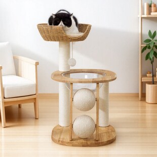 实木猫爬架家用剑麻猫抓板磨爪猫树一体眺望台不占地猫咪爬架猫架