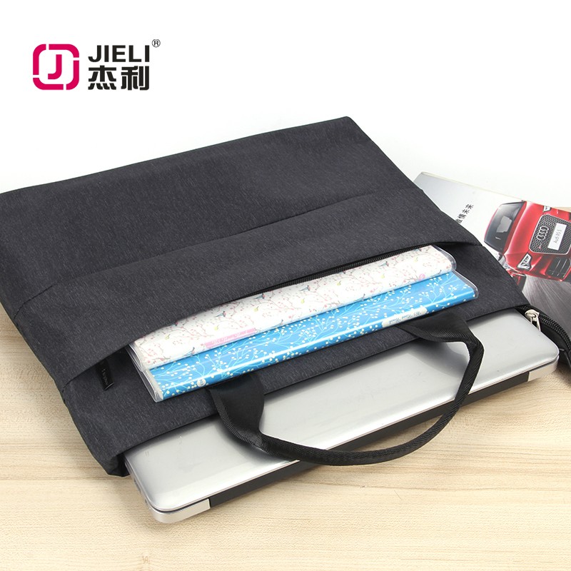 杰利 手提文件袋A4拉链袋文件包棉布手提公文包 男女士商务办公会
