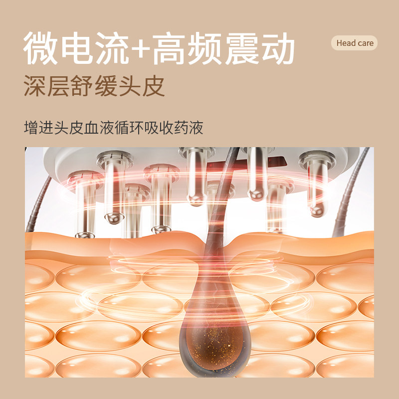 RHOS充电电动头皮上药器头部米诺滚珠按摩梳红光涂抹地尔生发神器,个人护理/保健/按摩器材,头皮护理仪,淘宝优惠券,粉丝福利购,淘宝优惠卷