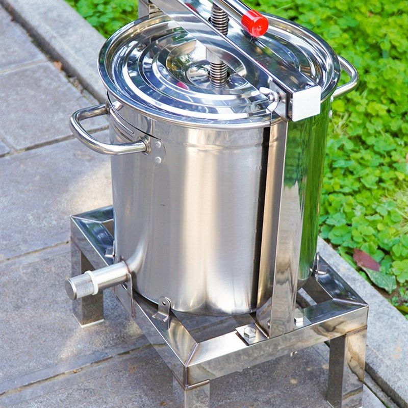 压蜜机不锈钢压蜂蜜机家用取蜜机A全封闭酒糟小型土蜂带桶盖榨蜜