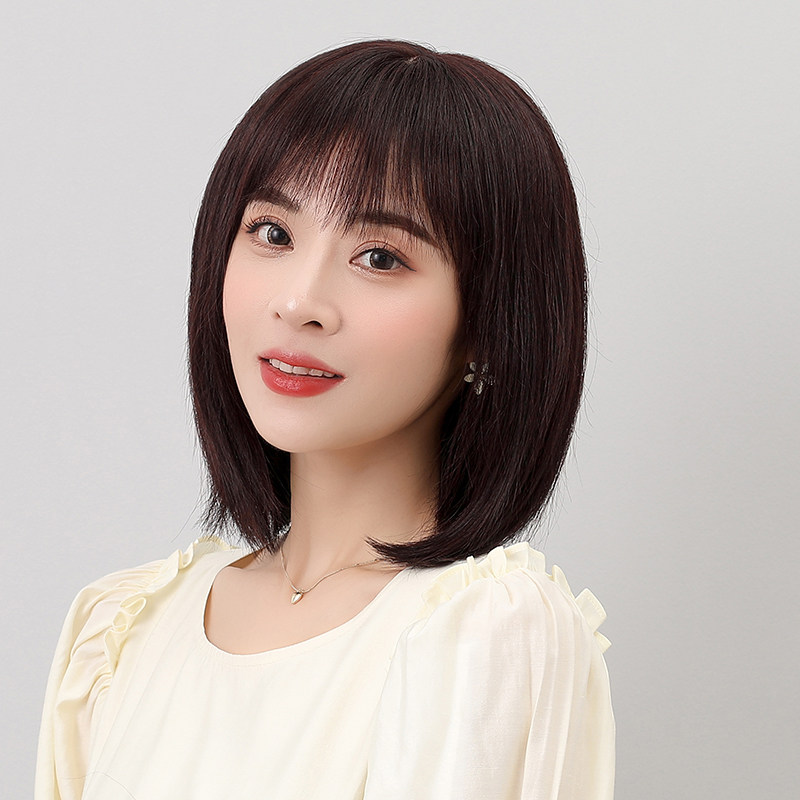 假发女中长发夏全头套式q全真人发自然减龄中短发锁骨发整顶假发