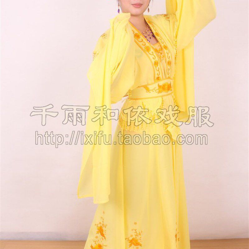 花旦服装小旦衣京剧越剧戏曲服装新款影楼古装服装25.8号 黄色