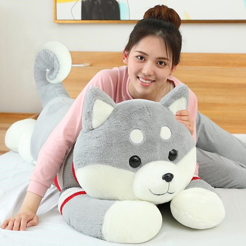大号二哈士c奇狗狗毛绒公仔玩偶小男孩子女生抱着睡觉的布娃娃抱